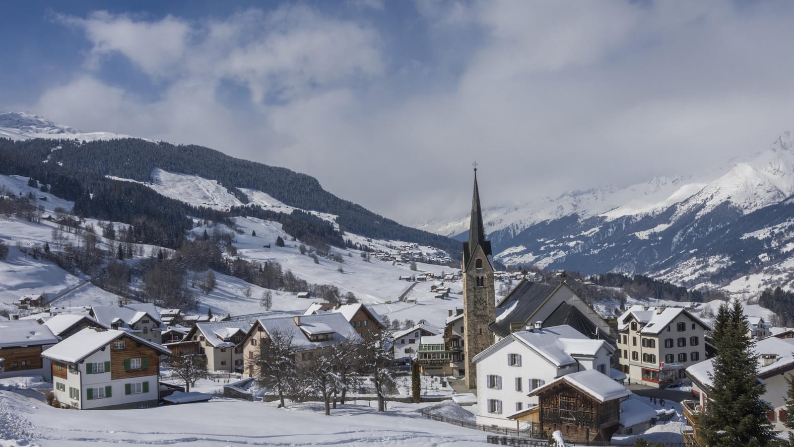 Obersaxen Mundaun im Winter