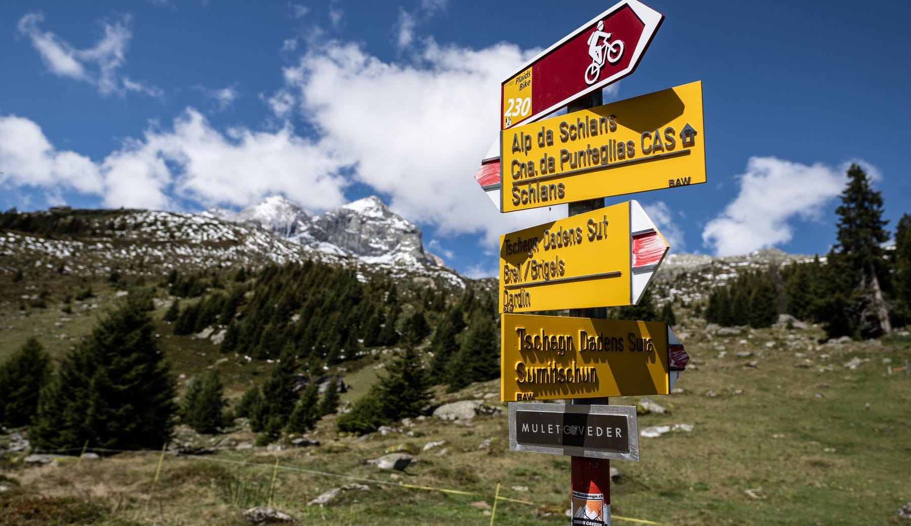 Wegweiser in der Surselva